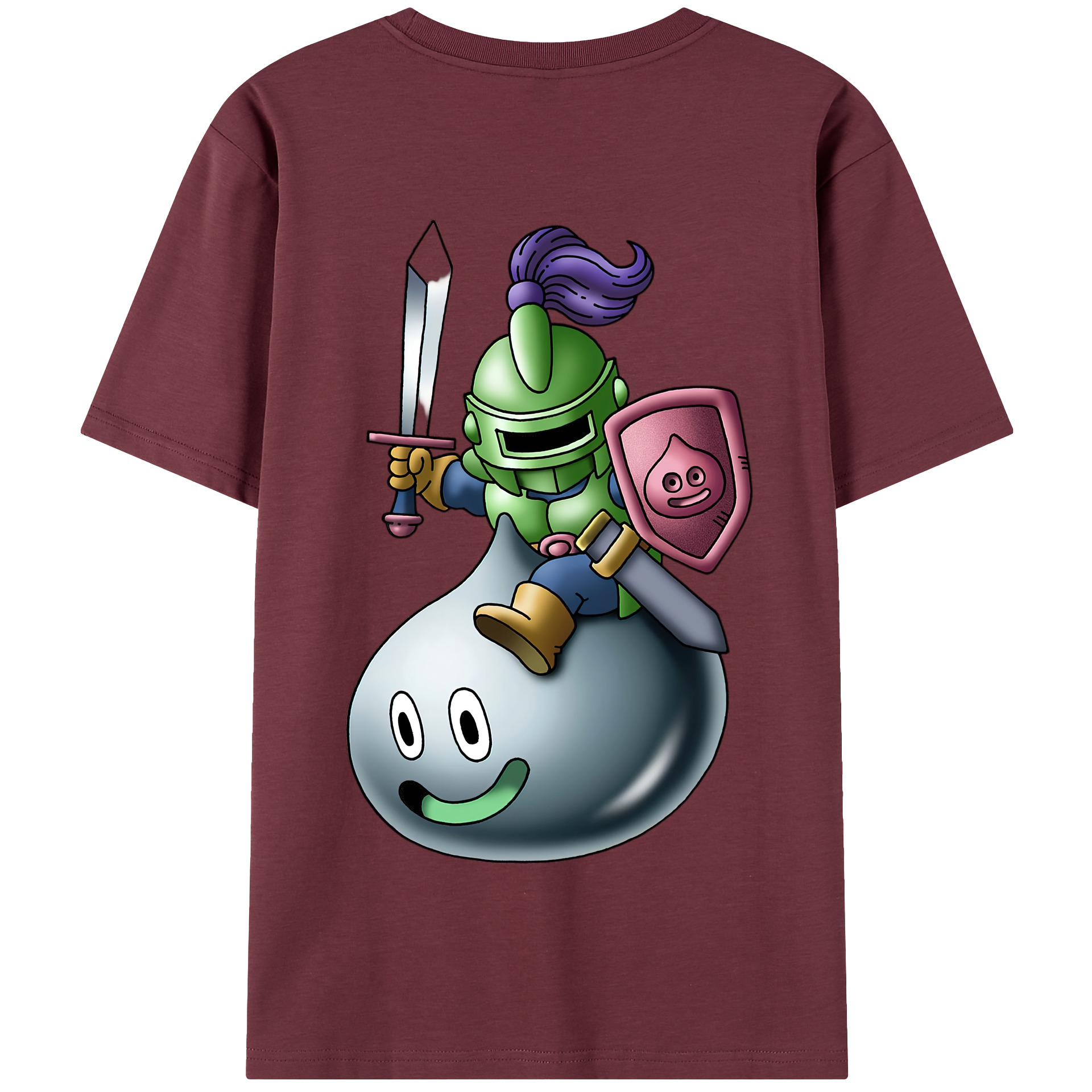 （画像用） ドラゴンクエスト Doragon Kuesuto Dragon Quest 綿100％半袖Tシャツ（背面プリント）